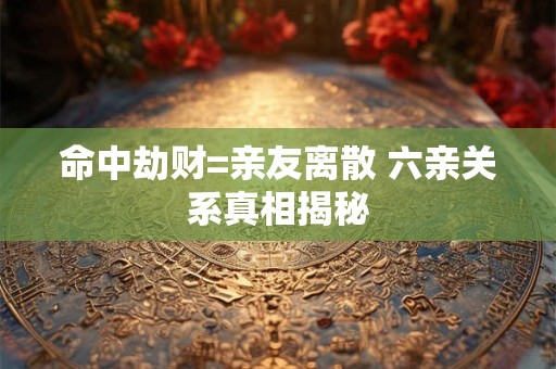 命中劫财=亲友离散 六亲关系真相揭秘