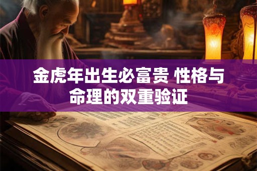 金虎年出生必富贵 性格与命理的双重验证