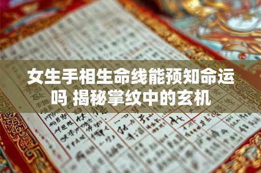 女生手相生命线能预知命运吗 揭秘掌纹中的玄机