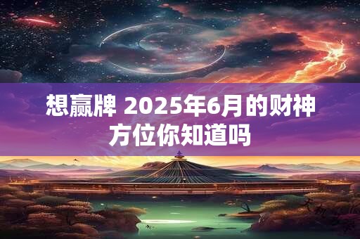 想赢牌 2025年6月的财神方位你知道吗