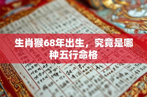 生肖猴68年出生，究竟是哪种五行命格