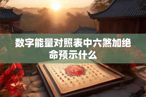 数字能量对照表中六煞加绝命预示什么