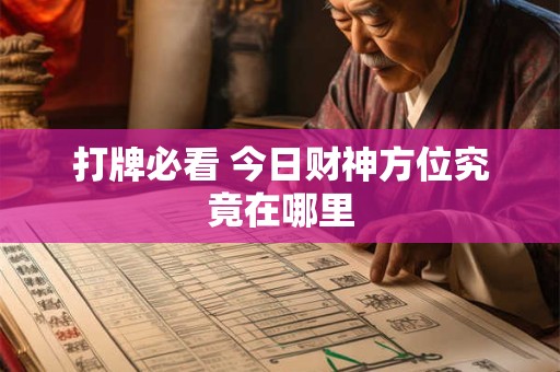 打牌必看 今日财神方位究竟在哪里