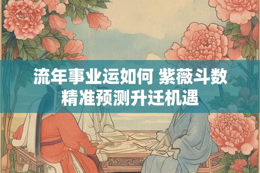 流年事业运如何 紫薇斗数精准预测升迁机遇