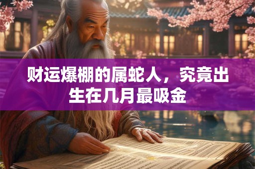 财运爆棚的属蛇人，究竟出生在几月最吸金