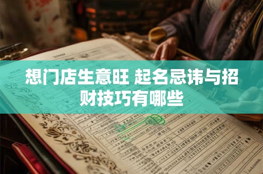 想门店生意旺 起名忌讳与招财技巧有哪些