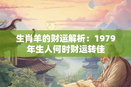 生肖羊的财运解析：1979年生人何时财运转佳
