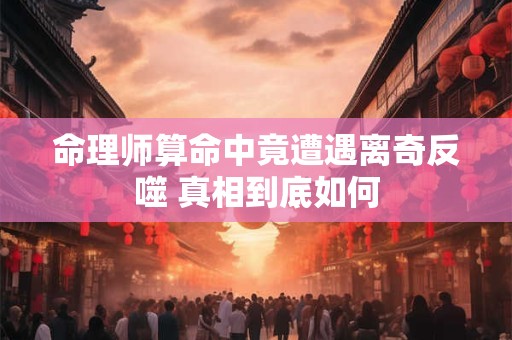 命理师算命中竟遭遇离奇反噬 真相到底如何