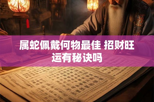 属蛇佩戴何物最佳 招财旺运有秘诀吗