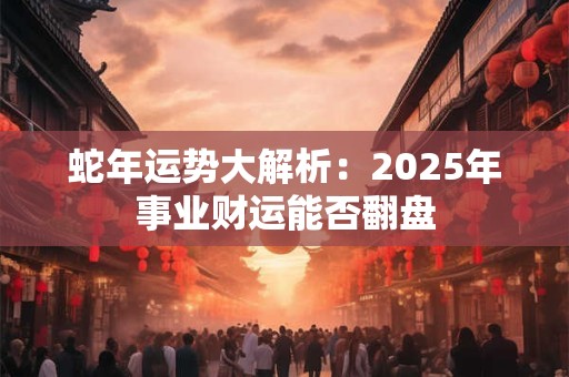 蛇年运势大解析：2025年事业财运能否翻盘