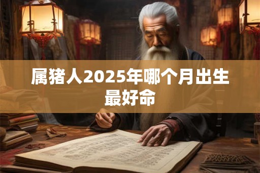属猪人2025年哪个月出生最好命