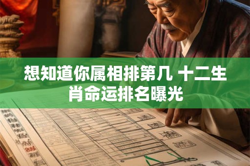 想知道你属相排第几 十二生肖命运排名曝光