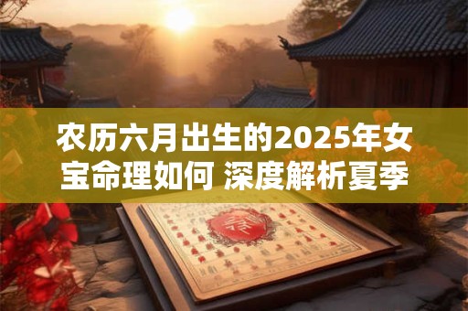 详细阅读:农历六月出生的2025年女宝命理如何 深度解析夏季生辰特点 农历六月出生的2025年女宝命理如何 深度解析夏季生辰特点