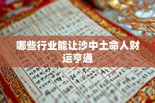 哪些行业能让沙中土命人财运亨通