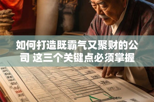 如何打造既霸气又聚财的公司 这三个关键点必须掌握