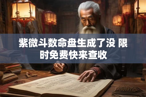 紫微斗数命盘生成了没 限时免费快来查收
