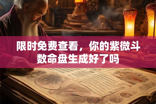 限时免费查看，你的紫微斗数命盘生成好了吗