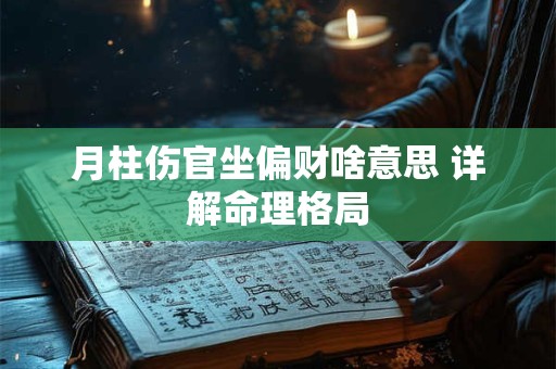 月柱伤官坐偏财啥意思 详解命理格局