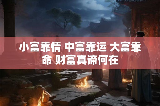 小富靠情 中富靠运 大富靠命 财富真谛何在