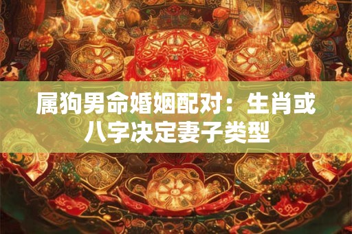 属狗男命婚姻配对：生肖或八字决定妻子类型