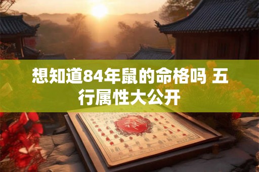 想知道84年鼠的命格吗 五行属性大公开