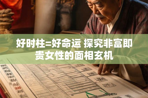 好时柱=好命运 探究非富即贵女性的面相玄机