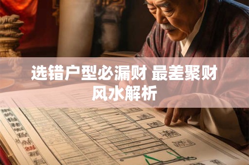 选错户型必漏财 最差聚财风水解析