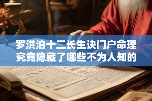 详细阅读:罗洪泊十二长生诀门户命理究竟隐藏了哪些不为人知的奥秘 罗洪泊十二长生诀门户命理究竟隐藏了哪些不为人知的奥秘
