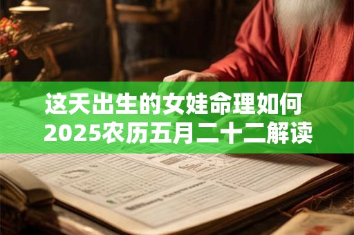 这天出生的女娃命理如何 2025农历五月二十二解读