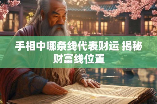 手相中哪条线代表财运 揭秘财富线位置