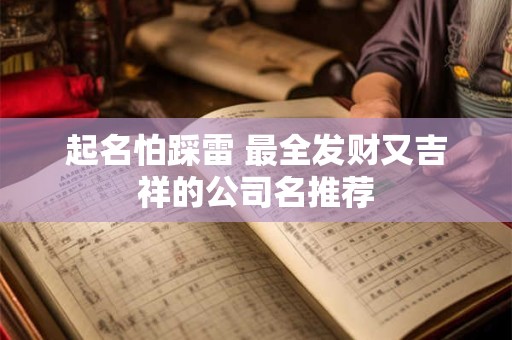 起名怕踩雷 最全发财又吉祥的公司名推荐