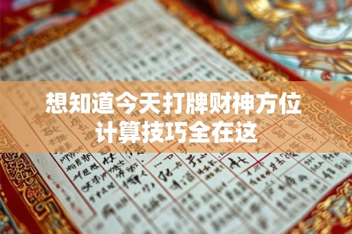 想知道今天打牌财神方位 计算技巧全在这