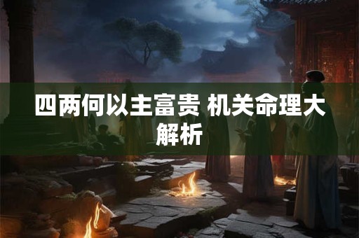 四两何以主富贵 机关命理大解析