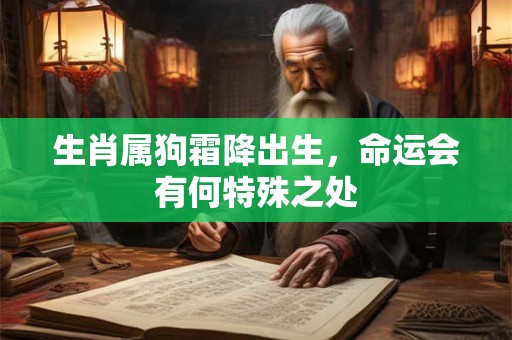 生肖属狗霜降出生，命运会有何特殊之处
