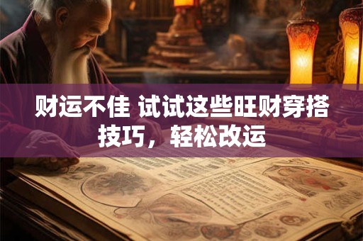 财运不佳 试试这些旺财穿搭技巧，轻松改运