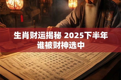 生肖财运揭秘 2025下半年谁被财神选中