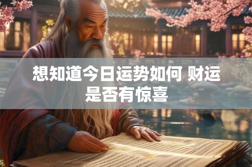想知道今日运势如何 财运是否有惊喜