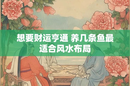 想要财运亨通 养几条鱼最适合风水布局