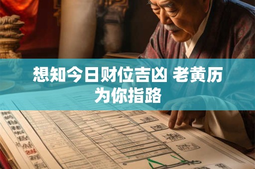 想知今日财位吉凶 老黄历为你指路
