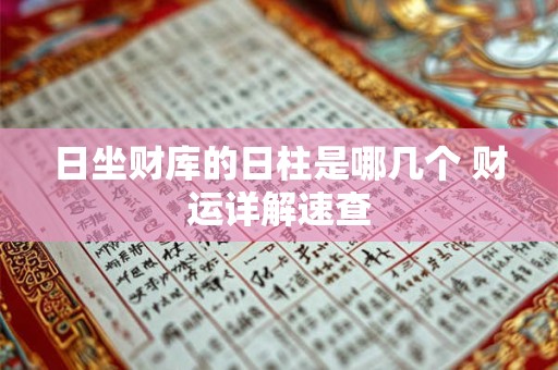 日坐财库的日柱是哪几个 财运详解速查