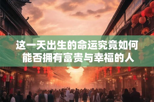 这一天出生的命运究竟如何 能否拥有富贵与幸福的人生
