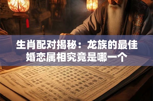 生肖配对揭秘：龙族的最佳婚恋属相究竟是哪一个
