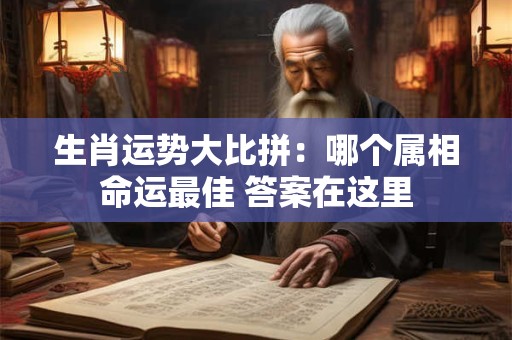 生肖运势大比拼：哪个属相命运最佳 答案在这里