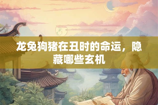 龙兔狗猪在丑时的命运，隐藏哪些玄机