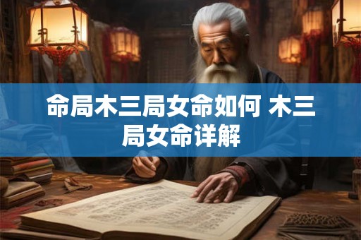 命局木三局女命如何 木三局女命详解
