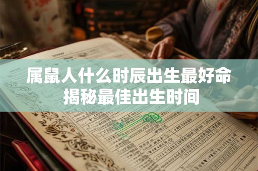 属鼠人什么时辰出生最好命 揭秘最佳出生时间