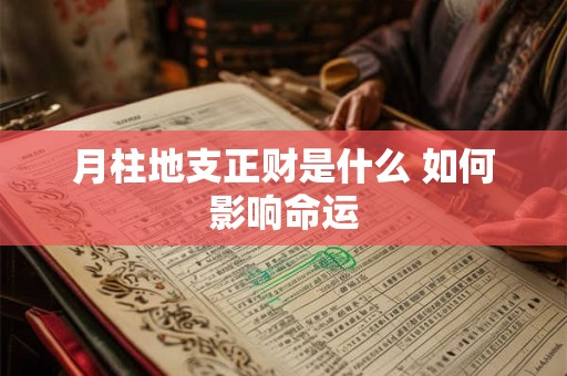 月柱地支正财是什么 如何影响命运