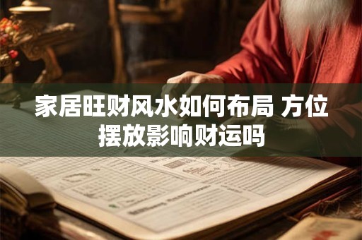 家居旺财风水如何布局 方位摆放影响财运吗