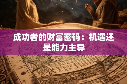 成功者的财富密码：机遇还是能力主导