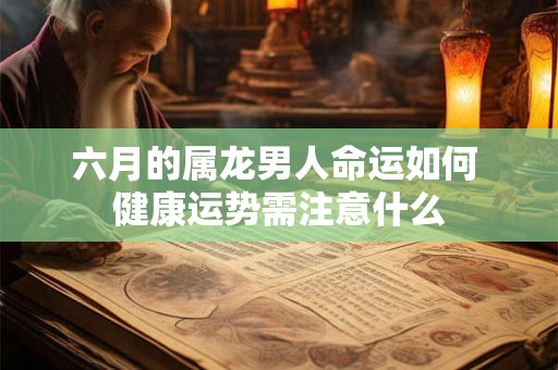六月的属龙男人命运如何 健康运势需注意什么